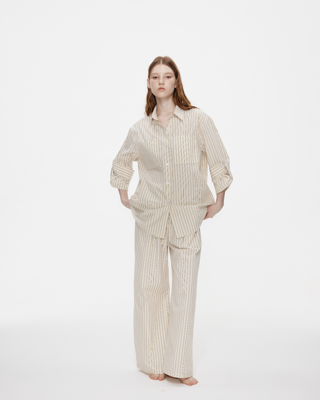 Naeun Stripes Cotton Pants